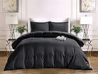 Dekbedovertrek sydney deluxe zwart - 240x220 - afbeelding 1 van  2