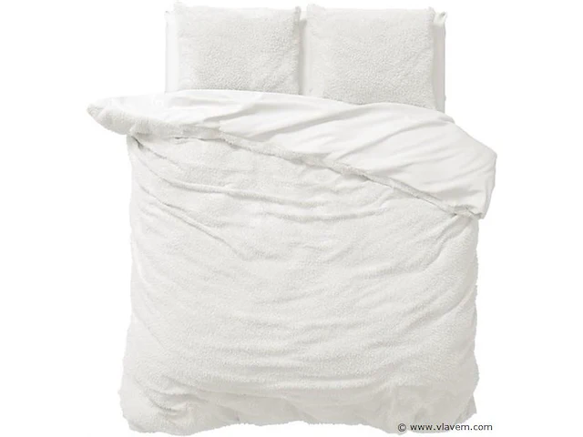 Dekbedovertrek teddy 200 x 220cm wit - afbeelding 1 van  6