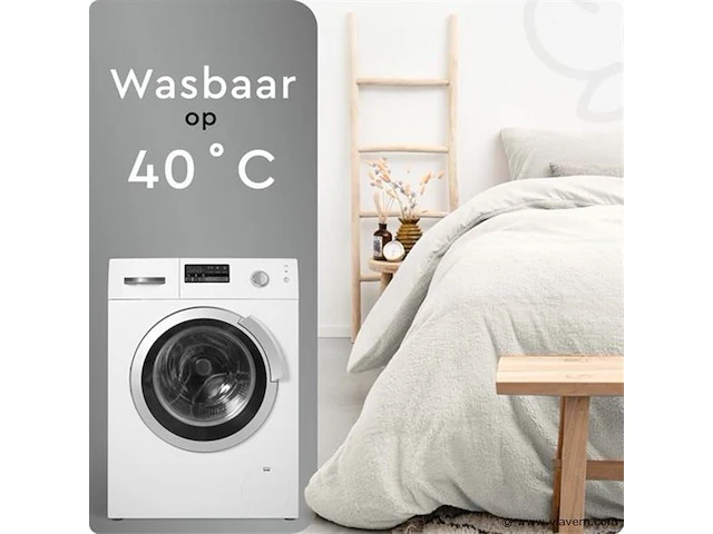 Dekbedovertrek teddy 200 x 220cm wit - afbeelding 5 van  6