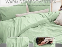 Dekbedovertrek teddy 240 x 220cm groen - afbeelding 2 van  6