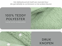 Dekbedovertrek teddy 240 x 220cm groen - afbeelding 3 van  6
