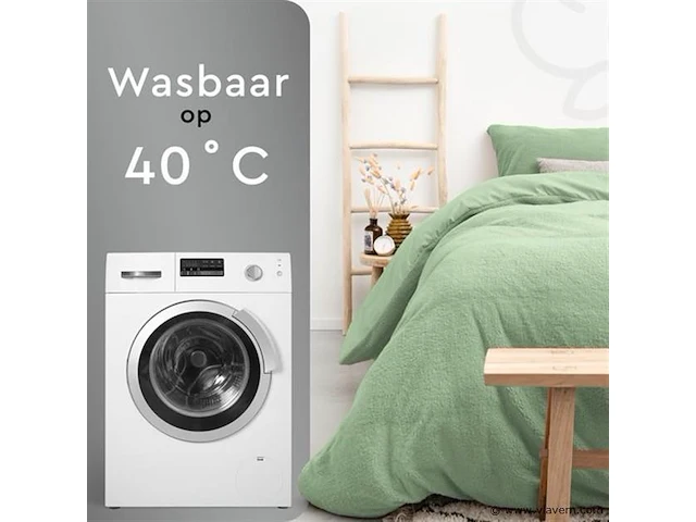 Dekbedovertrek teddy 240 x 220cm groen - afbeelding 6 van  6