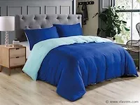 Dekbedovertrek twee kleur royal blue/ baby blue - 240x220 - afbeelding 2 van  4