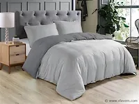 Dekbedovertrek twee kleur zilver/grijs- 240x220 - afbeelding 1 van  4