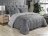 Dekbedovertrek twee kleur zilver/grijs- 240x220 - afbeelding 2 van  4