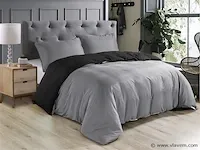 Dekbedovertrek twee kleur zwart/antraciet- 240x220 - afbeelding 1 van  4