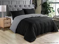 Dekbedovertrek twee kleur zwart/antraciet- 240x220 - afbeelding 2 van  4
