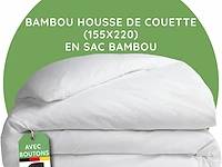 Dekbedovertrek van bamboe, 155 x 220 cm, wit effen - afbeelding 1 van  1