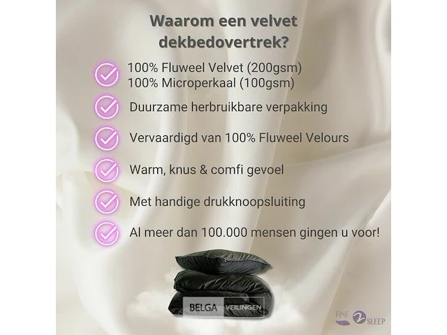 Dekbedovertrek veloers 240x200/220cm - afbeelding 2 van  5