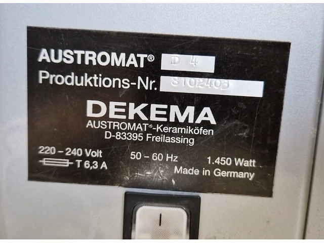 Dekema austromat d4 porcelain furnace - afbeelding 5 van  9