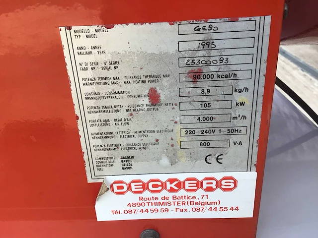 Dekers ge 90 warmtekanon - afbeelding 4 van  7