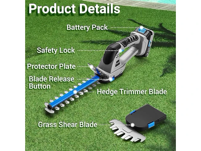 Dekopro 2-in-1 accu heggenschaar - afbeelding 4 van  5