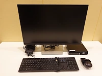 Dell optiplex 7000 mff pc + dell 24" monitor + muis/toetsenboard - afbeelding 1 van  3