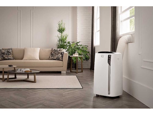 Delonghi 10700 btu/h monobloc mobiele airconditioner, 2700w 40 m2 64db - pinguino pac el98 wit - afbeelding 2 van  6
