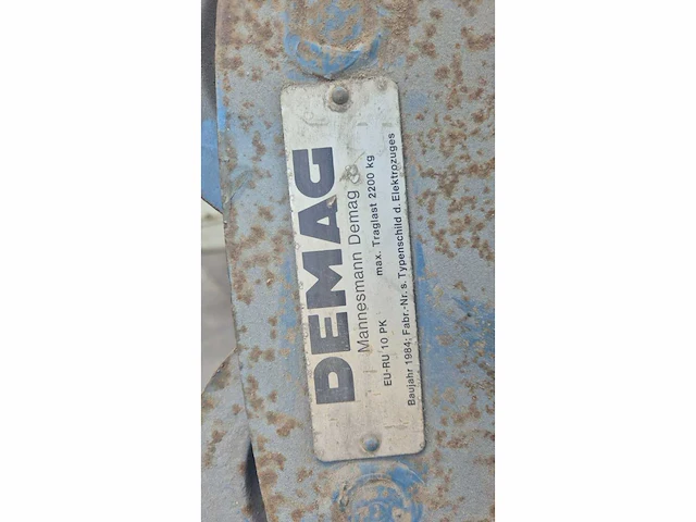 Demag eu-ru 10 pk set electrische takels / loopkatten (3x) - afbeelding 6 van  7