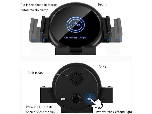 Demcert draadloze autoladerhouder - afbeelding 2 van  3
