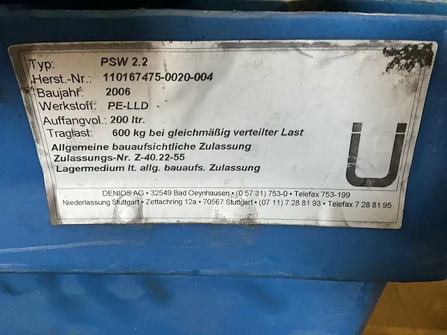 Denios psw 2.2 opvangbak (4x) - afbeelding 3 van  3