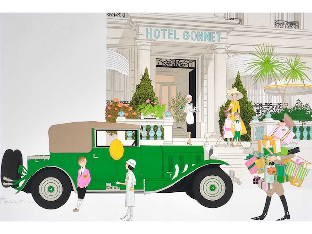 Denis-paul noyer - hôtel gonnet - cannes - litho - afbeelding 1 van  10
