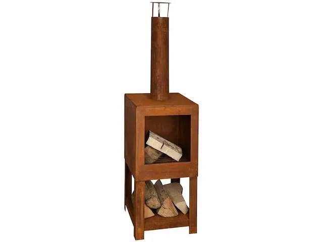 Design buitenhaard met houtopslag - afbeelding 2 van  5