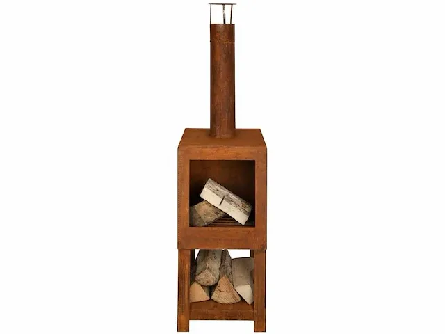 Design buitenhaard met houtopslag - afbeelding 3 van  5