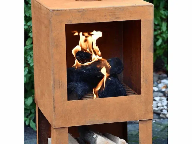 Design buitenhaard met houtopslag - afbeelding 5 van  5