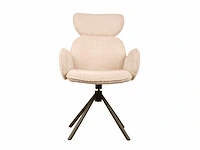 Design eetkamerstoel beige chenille (6x) - afbeelding 2 van  5