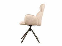 Design eetkamerstoel beige chenille (6x) - afbeelding 3 van  5