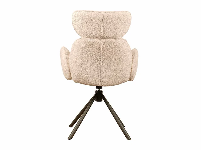 Design eetkamerstoel beige chenille (6x) - afbeelding 4 van  5
