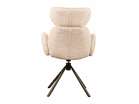 Design eetkamerstoel beige chenille (6x) - afbeelding 4 van  5