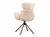 Design eetkamerstoel beige chenille (6x) - afbeelding 5 van  5