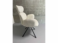 Design eetkamerstoel beige chenille (6x) - afbeelding 6 van  6
