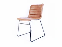 Design eetkamerstoel cognac pu leer (8x) - afbeelding 1 van  4