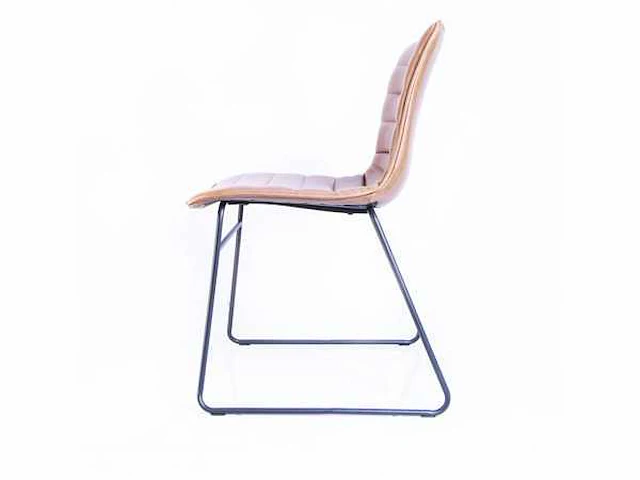 Design eetkamerstoel cognac pu leer (8x) - afbeelding 4 van  4
