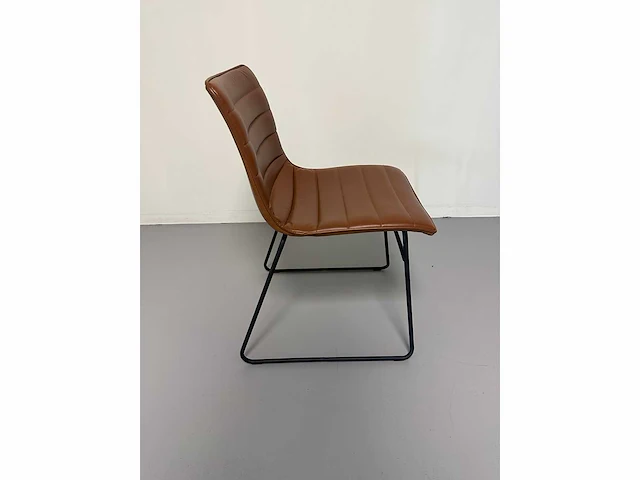 Design eetkamerstoel cognac pu leer (8x) - afbeelding 5 van  5
