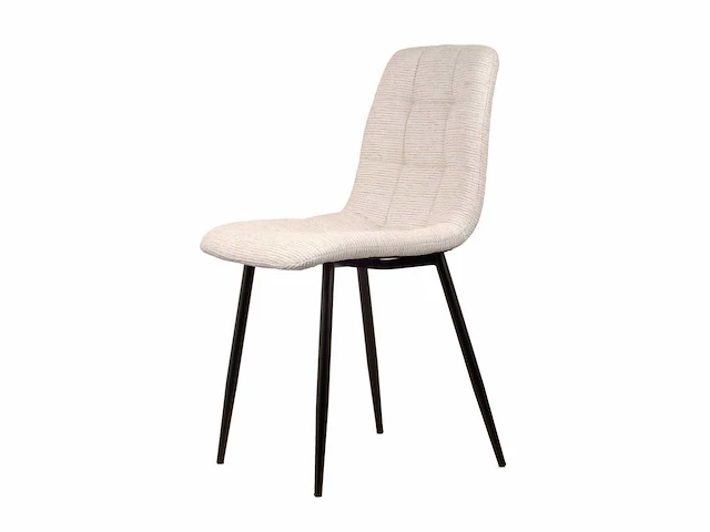 Design eetkamerstoel ecru chenille (8x) - afbeelding 1 van  5