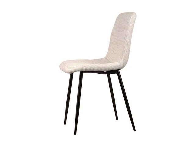 Design eetkamerstoel ecru chenille (8x) - afbeelding 2 van  5