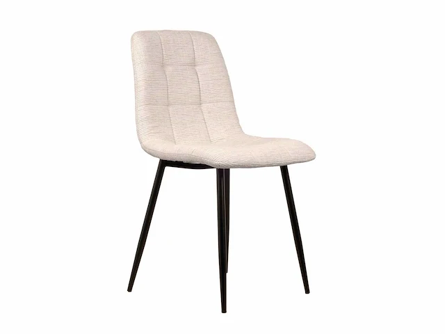 Design eetkamerstoel ecru chenille (8x) - afbeelding 4 van  5