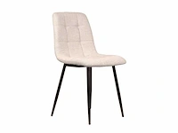 Design eetkamerstoel ecru chenille (8x) - afbeelding 4 van  5