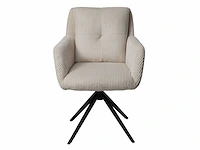 Design eetkamerstoel ecru geribt (6x) - afbeelding 3 van  4