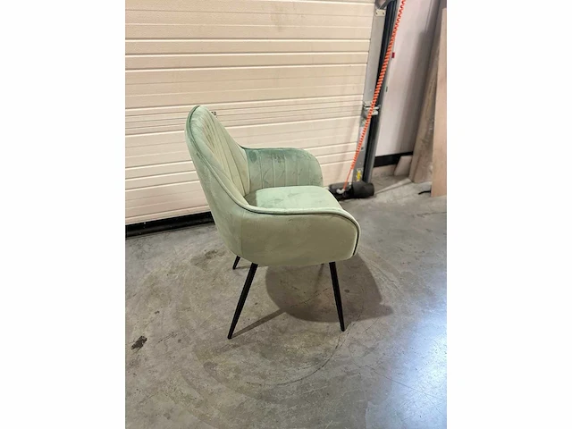 Design eetkamerstoel munt groen velvet (6x) - afbeelding 2 van  4
