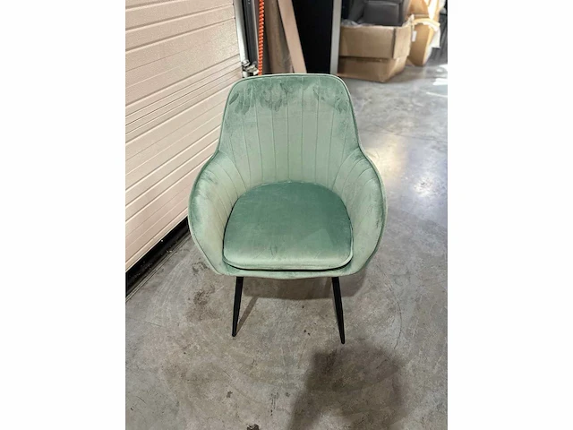 Design eetkamerstoel munt groen velvet (6x) - afbeelding 4 van  4