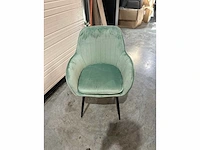 Design eetkamerstoel munt groen velvet (6x) - afbeelding 4 van  4