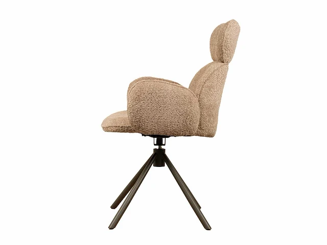 Design eetkamerstoel taupe chenille (6x) - afbeelding 3 van  5