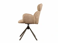 Design eetkamerstoel taupe chenille (6x) - afbeelding 3 van  5