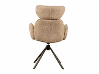 Design eetkamerstoel taupe chenille (6x) - afbeelding 4 van  5