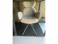 Design eetkamerstoel taupe chenille (6x) - afbeelding 5 van  5