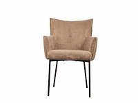 Design eetkamerstoel taupe geribt (6x) - afbeelding 2 van  5