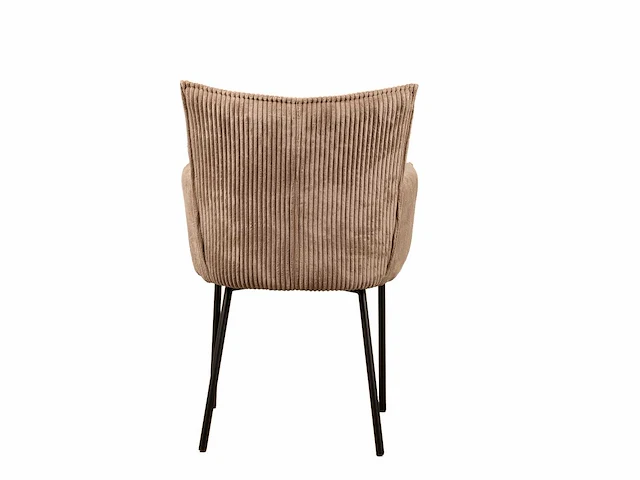 Design eetkamerstoel taupe geribt (6x) - afbeelding 4 van  5