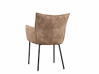 Design eetkamerstoel taupe geribt (6x) - afbeelding 5 van  5