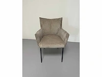Design eetkamerstoel taupe geribt (6x) - afbeelding 6 van  6